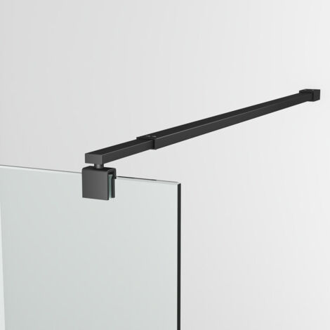 Haltestange Duschwand Haltestange für Duschwände Stabilisierungsstange Haltestange Stabilisator für Glasdicke 8-10 mm Dusche Duschwand Duschabtrennung 73-120cm Schwarz