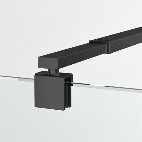 Boromal Haltestange Duschwand Haltestange für Duschwände Stabilisierungsstange Haltestange Stabilisator für Glasdicke 8-10 mm Dusche Duschwand Duschabtrennung 73-120cm, Schwarz