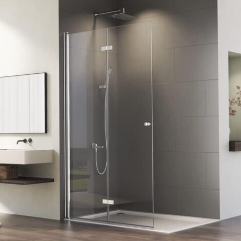 Walk in Duschwand, 120x185 cm Falttür Walk in Dusche Duschkabine Duschtrennwand 6mm ESG-Sicherheitsglas