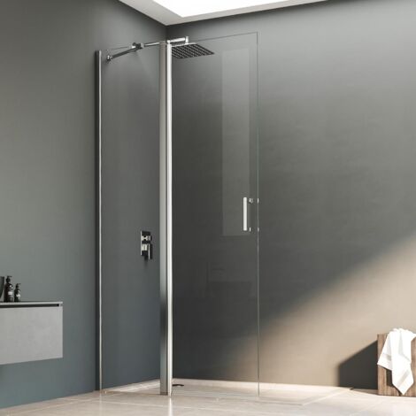 Walk-in Dusche 120x185cm Duschwand Pendeltüren Walk-in Duschabtrennung aus 6mm ESG Sicherheitsglas mit Nano Beschichtung