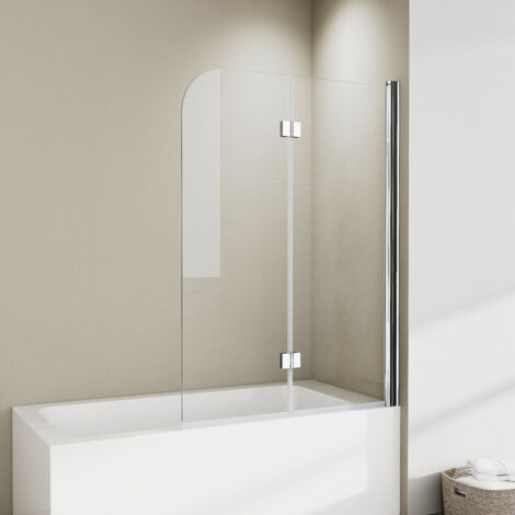 Boromal 100x120cm Badewannenaufsatz 2-teilig Duschtrennwand für Badewanne Duschwand Badewanne Duschabtrennung Badewanne