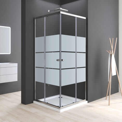 Duschkabine 75x90 cm Schiebetür Eckeinstieg, Duschkabine 90x75 cm Eckeinstieg Duschabtrennung mit 6mm ESG Sicherheitsglas Glas Duschwand, Dusche Schiebetüren Höhe: 185cm (1/5)