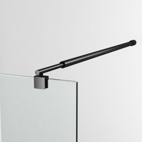 Haltestange Duschwand Haltestange für Duschwände Stabilisierungsstange Dusche Stabilisator für Glasdicke 8-10 mm Dusche Duschwand Duschabtrennung Edelstahl 73-120cm, Schwarz