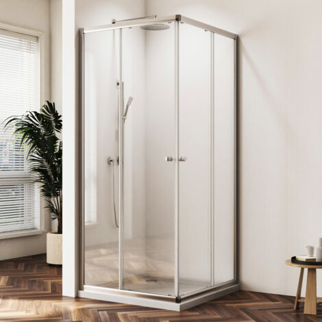 Duschkabine 100x90cm Eckeinstieg Schiebetür Eckdusche Duschabtrennung Eckeinstieg Dusche Duschtüren Höhe 185cm