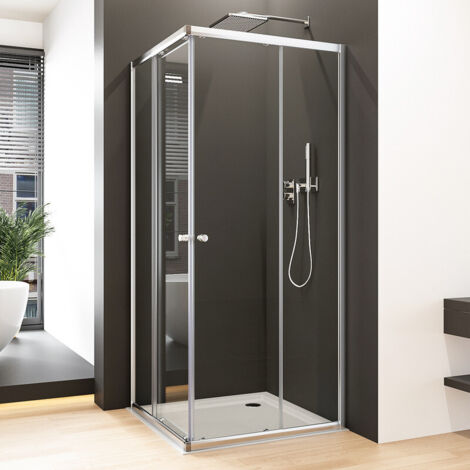 Duschkabine 75x80 cm Eckeinstieg Schiebetür Eck-dusche 75x80cm Duschabtrennung Eckeinstieg Dusche Duschtüren Höhe 185cm