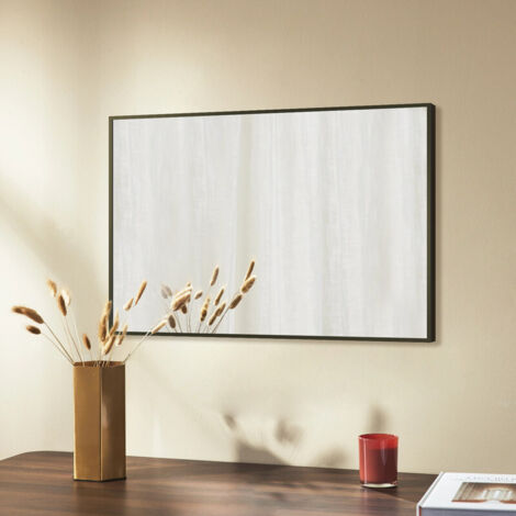 Wandspiegel 40x60cm Spiegel mit Schwarz Metallrahmen, Badspiegel HD Glas Kosmetikspiegel Rechteckiger Metall Rahmen Spiegel für Badezimmer Wohnzimmer Waschräume Schlafzimmer