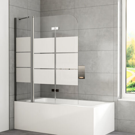 Badewannenaufsatz 160x140cm Duschwand für Badewanne 3-teilig faltbar Badewannenaufsatz mit festem segment 6mm ESG Glas Duschwand Badewanne Duschabtrennung Badewanne Duschtrennwand für Badewanne