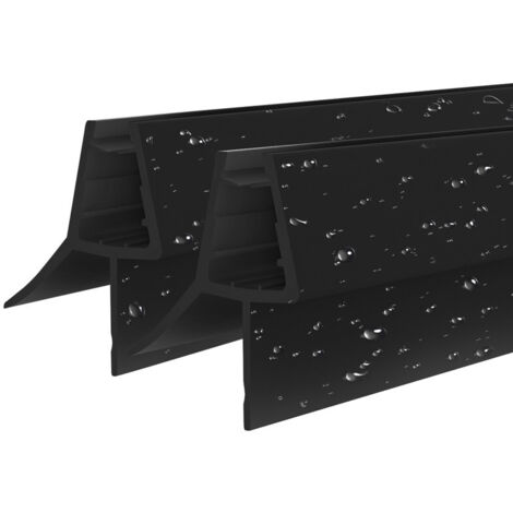 Duschdichtung 2x100cm Dichtung für 4-6mm Glastür Duschwand Badewanne Duschkabine Wasserabweiser Schwallschutz Duschdichtungen für Duschtüren, Schwarz