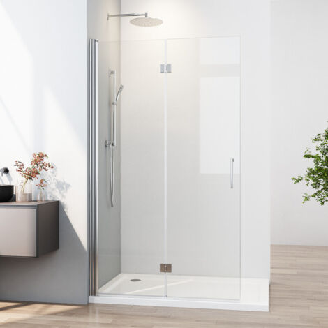 Walk in Duschwand 90x195cm Duschwand Falttür faltbar Walk-in Dusche Duschabtrennung Glaswand