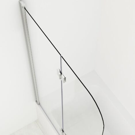 Duschwand Badewanne Faltbar 2-teilig 110x140cm Glas Badewannenaufsätze Duschtrennwand Duschabtrennung
