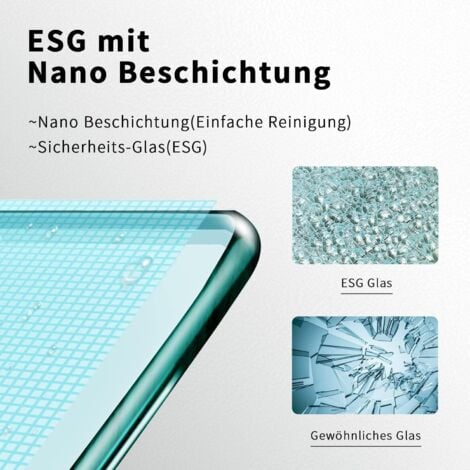 Duschwand Badewanne Faltbar 2-teilig 110x140cm Glas Badewannenaufsätze Duschtrennwand Duschabtrennung