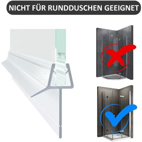 Duschdichtung 5mm Duschdichtung 2x - Verlängerter Wasserabweiser