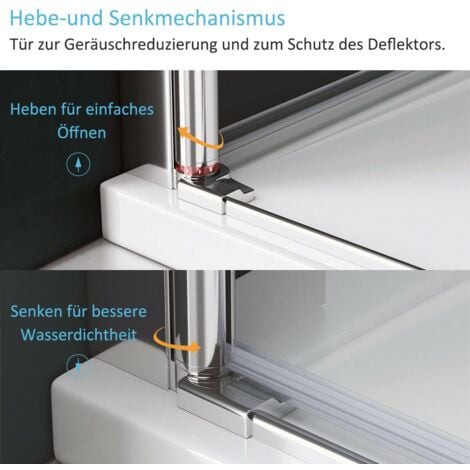 Boromal 90x90 Duschkabine Eckkabine mit Seitenwand Falttüren Sicherheitsglas 1850mm