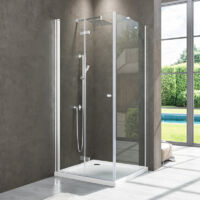Duschkabine 90x80 Falttür mit Seitenwand Duschkabine Falttür Eckeinstieg Duschabtrennung Duschwand Dusche 6mm ESG Sicherheitsglas Höhe 185cm