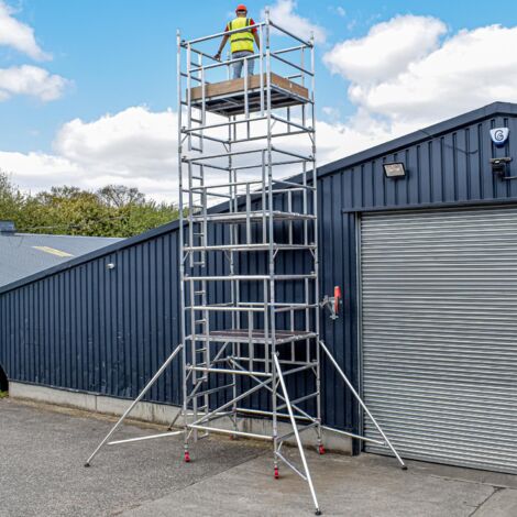AGR Industrial Scaffold Tower - Double Width 2.5m Long (8' x 4') - 6.7m (22') Working Height