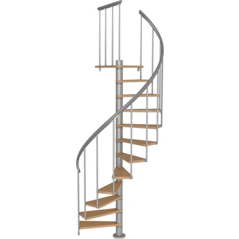Deluxe 1400mm-Beech & Grey Spiral Staircase