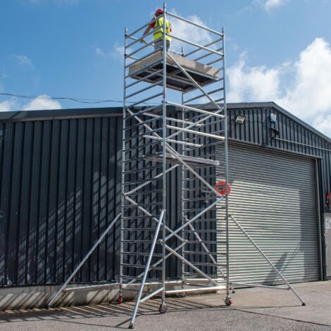 8-Rung Industrial Tower - Double Width 1.8m Long (6' x 4') - 4.2m (13'9) Working Height"