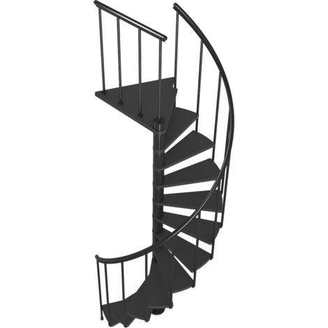 Deluxe 1400mm-Black Spiral Staircase
