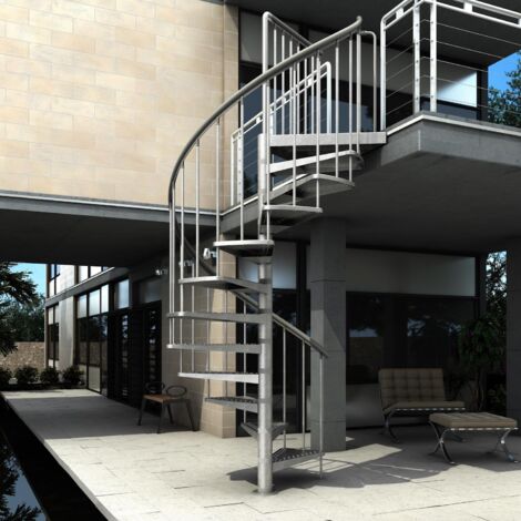 2460-2820mm Outdoor 1250mm Spiral Staircase