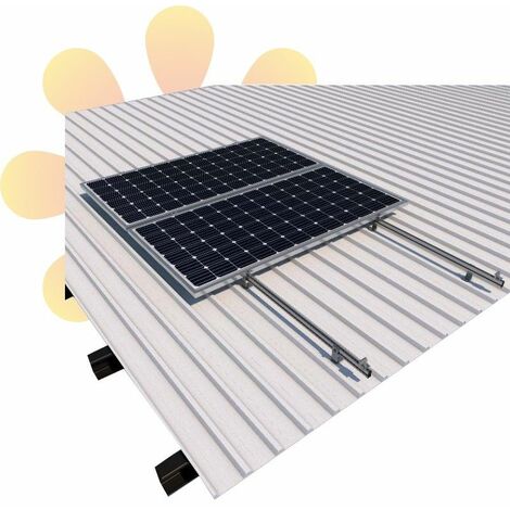 03V6 Soporte para placa solar coplanar fijación a correas, cubierta chapa