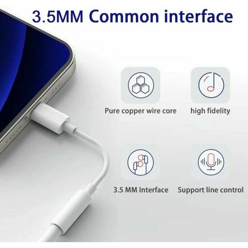 Câble auxiliaire compatible avec Iphone, câble audio auxiliaire Lightning  To 3,5 mm pour voiture compatible avec Iphone 13/12/11 / xs / xr / x 8 7,  iPad / ip