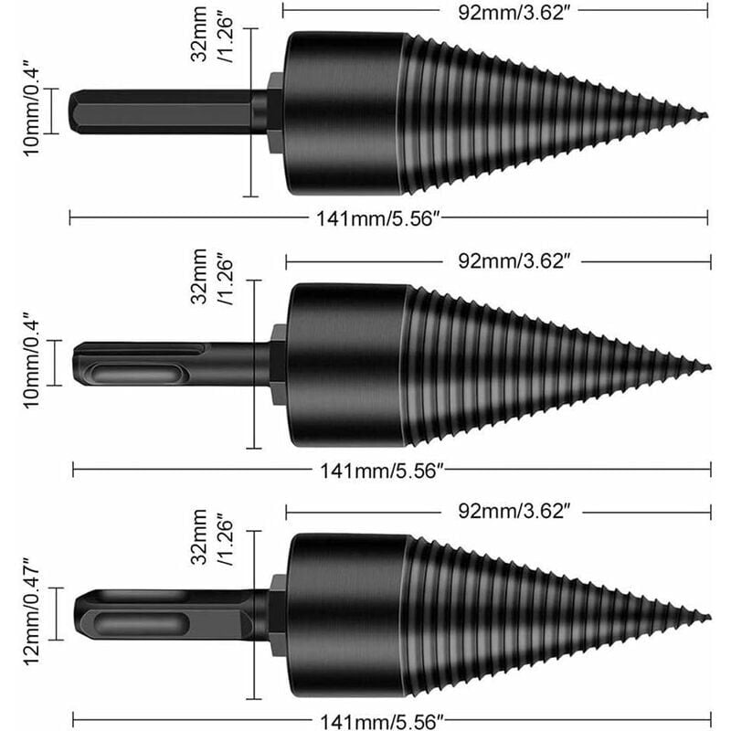 TIP Foret à usage intensif 6 pcs foret séparateur de bois 32mm 42mm foret  détachable à cône de fendage robuste - Cdiscount Bricolage