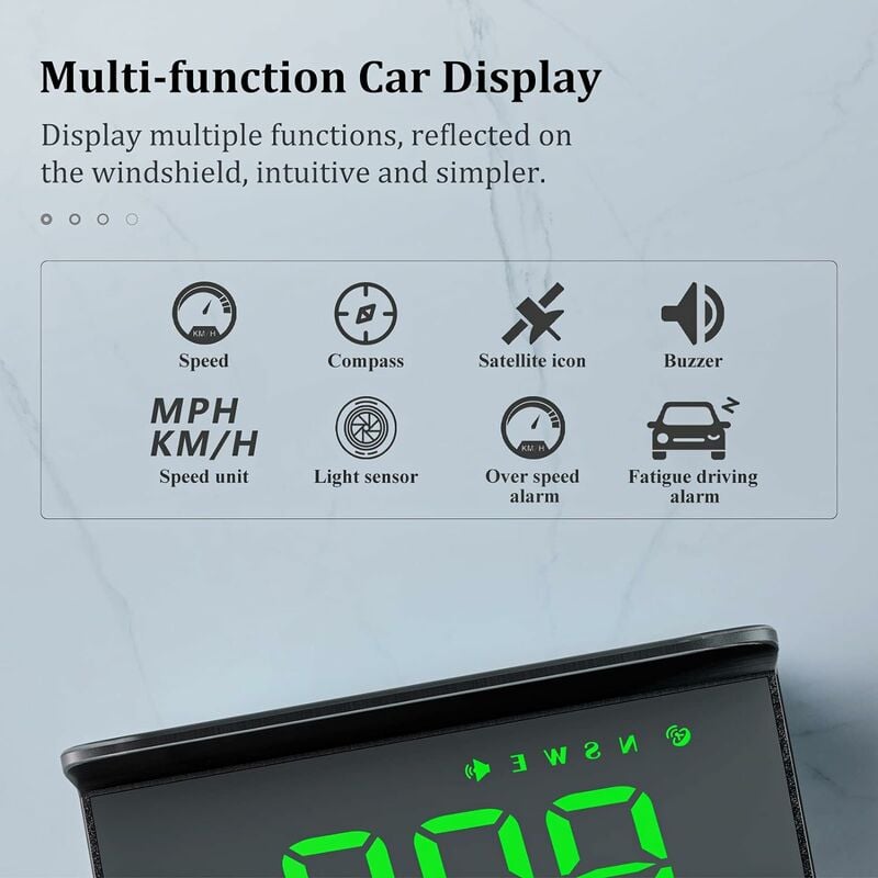Projecteur de navigation de téléphone portable HD pour voiture, HUD,  chargement automatique sans fil, affichage tête haute, compteur de vitesse  de pare-brise, accessoires de voiture