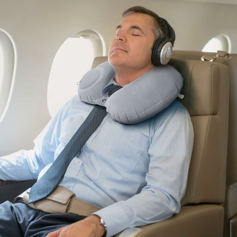 Coussin de cou poche oreiller gonflable voyage avion loisir