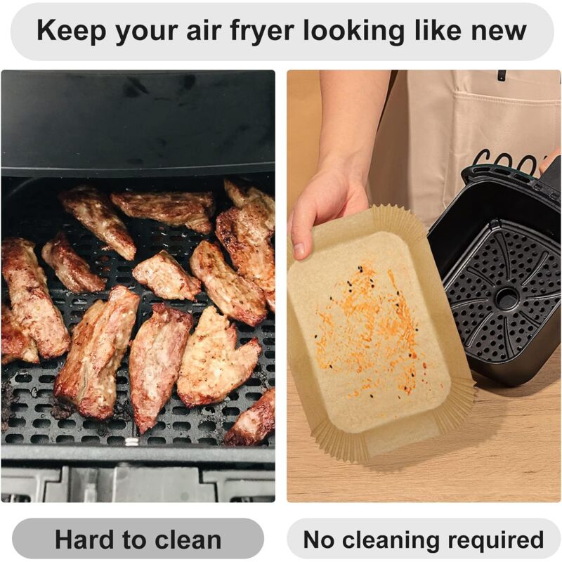 Papier Cuisson Air Fryer, 100 Pièce Papier Sulfurisé, 22 x 4.5 cm Papier  Cuisson Air Fryer Ninja, Accessoire Air Fryer Double Zone, Papier pour  Friteuse à Air Adapté Pour Friteuse à Vapeur