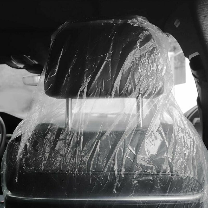 Xpnit Lot de 50/100 housses de chaise de voiture jetables en plastique  transparent, housses de protection imperméables pour siège de voiture (50