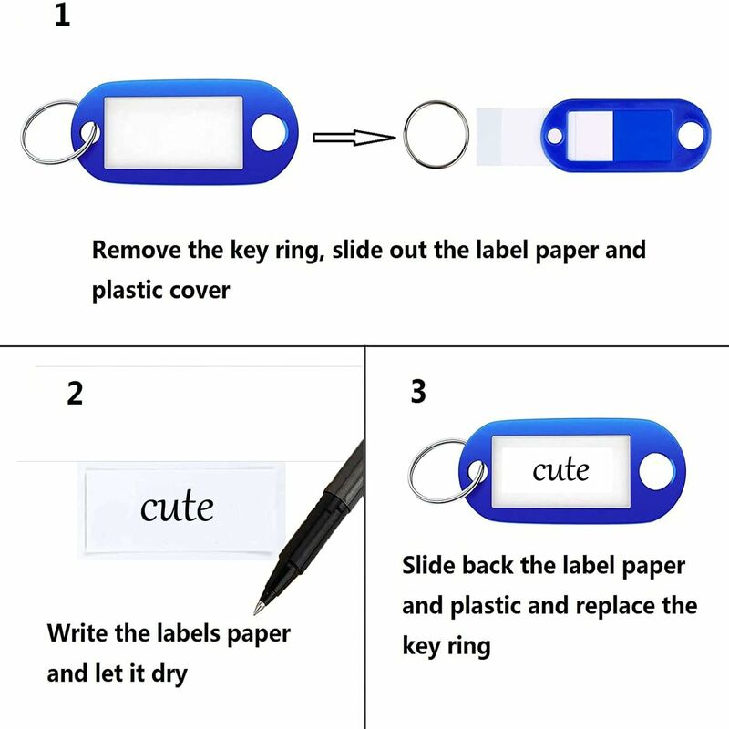 70 Étiquettes Porte-Clé Inscriptibles - 7 Couleurs - Pour Clés, Valises, USB