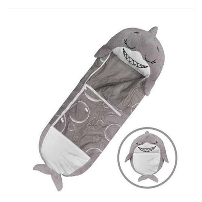Sac de couchage pliant oreiller, 2 en 1 épaissi sac de couchage créatif  pour enfants Licorne bébé tout - petit Cartoon chaud anti - coup de pied se  fait pincer par pyjama coton, Shark style