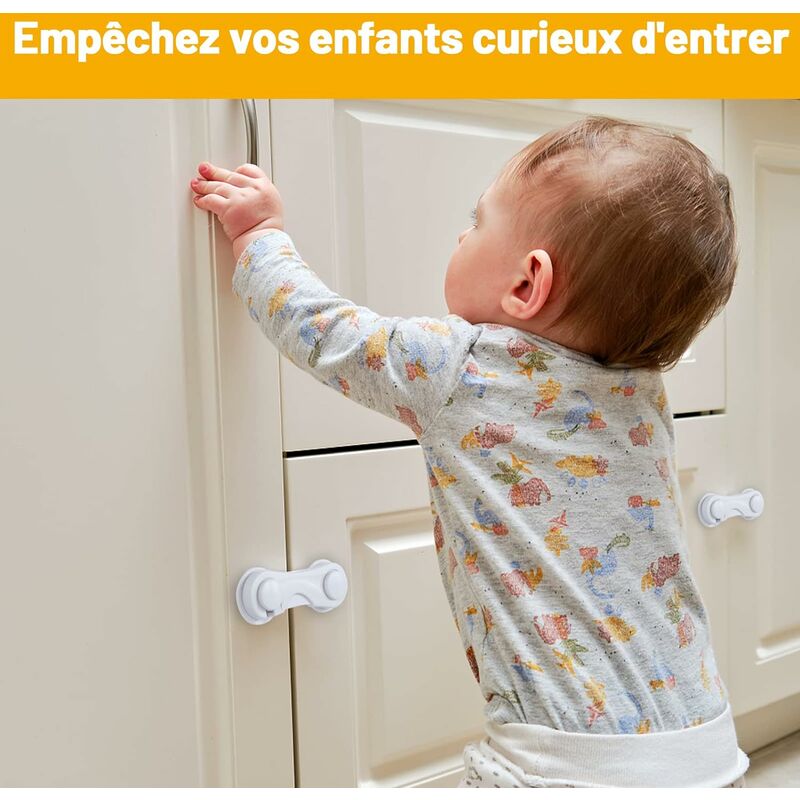 Bloc tiroir securite bebe de magnétique colle de aide à l'installation  securite placard enfant, bloque tiroir, bloc porte securite bebe