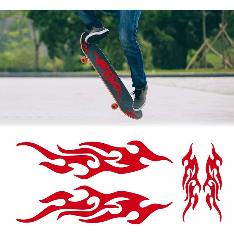 4 Pièces (rouge)12 cm + 29 cm Autocollants Réfléchissants en Vinyle pour  Voiturette de Golf Étanches pour Voiture Camion SUV Véhicules Tout-Terrain  Skateboard