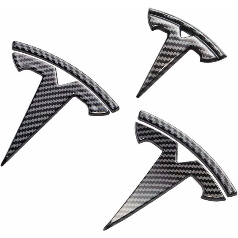 Autocollants de Voiture en métal 3D et décalcomanies Emblem Badge T Logo  Tesla adaptent,argent