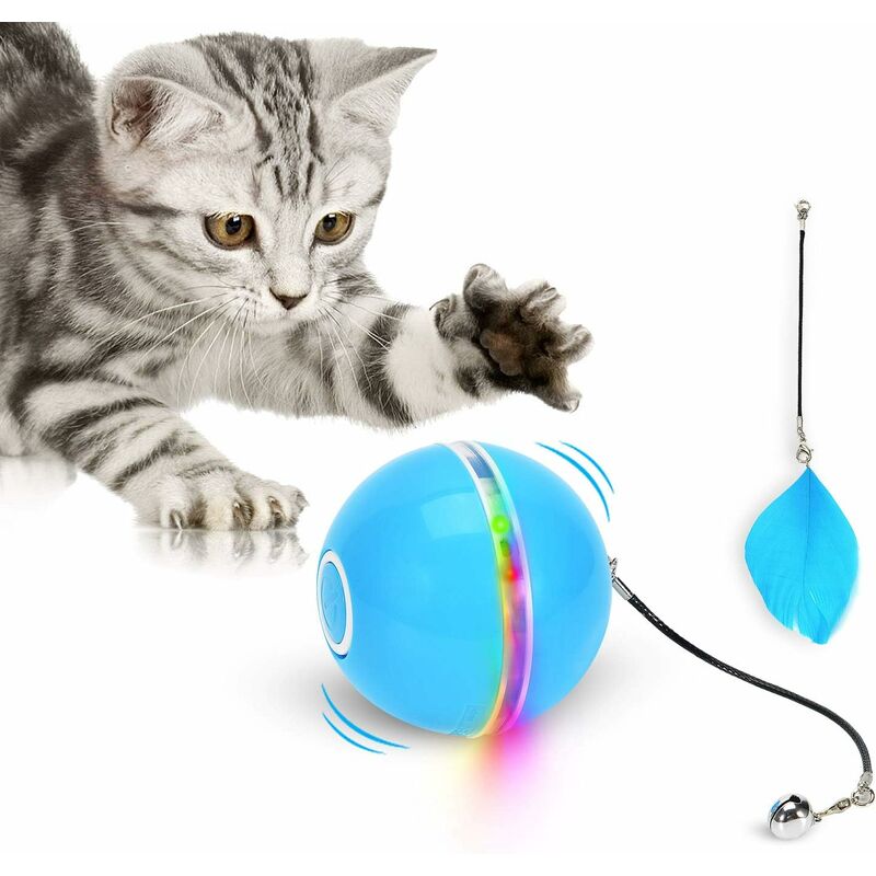 1pc(bleu)Jouet pour Chat, Balle de Jouets avec lumière LED