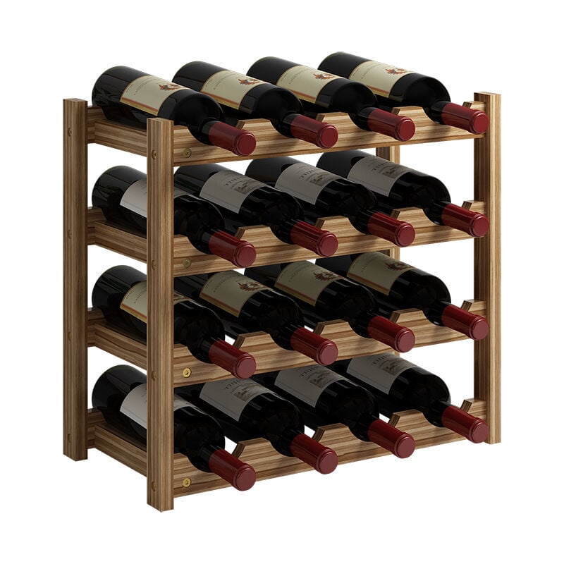 Casier à vin indépendant à 3 niveaux pour 12 bouteilles de vin casier en  bois support