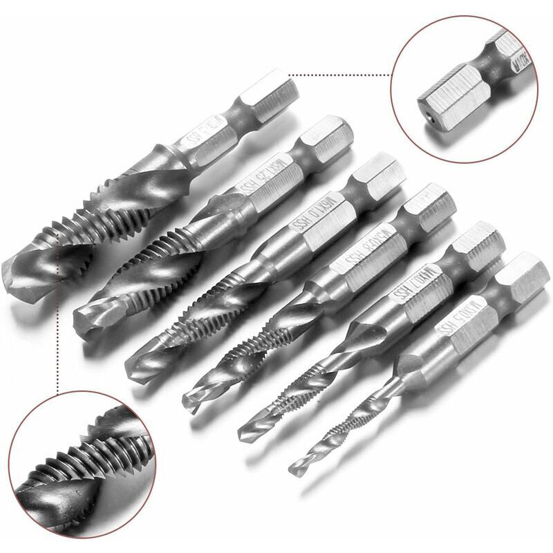 Foret Taraud M6 HSS - Perçage Et Taraudage En 1 étape - Queue Hexagonale 6.35mm - Pour Métaux Tendres