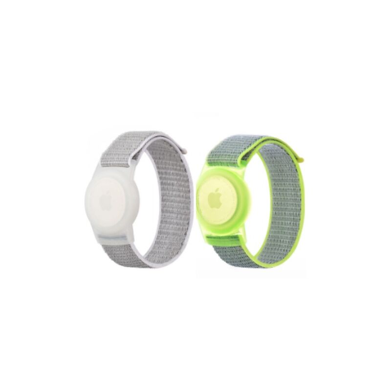 Lot de 2) Bracelet anti-perte pour enfants/adultes pour AirTag, bracelet en  silicone souple, bracelet de montre, étui de protection, support de  couverture pour Apple Air Tag Tracker - Vert 