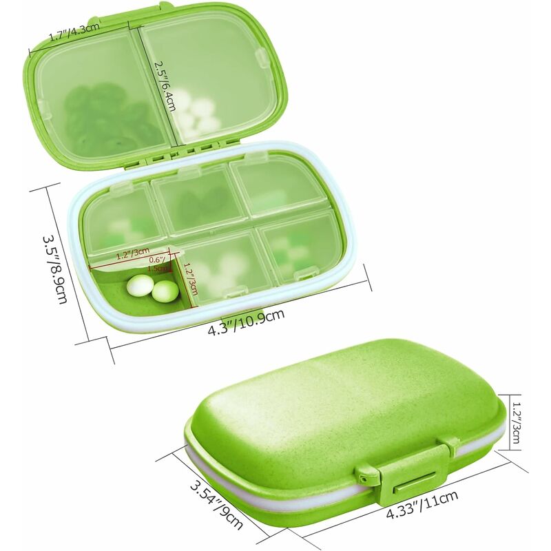 Aique-Boîte de rangement étanche pour pilules 7 jours, petite mini  pilulier, coupeur en plastique, hebdomadaire