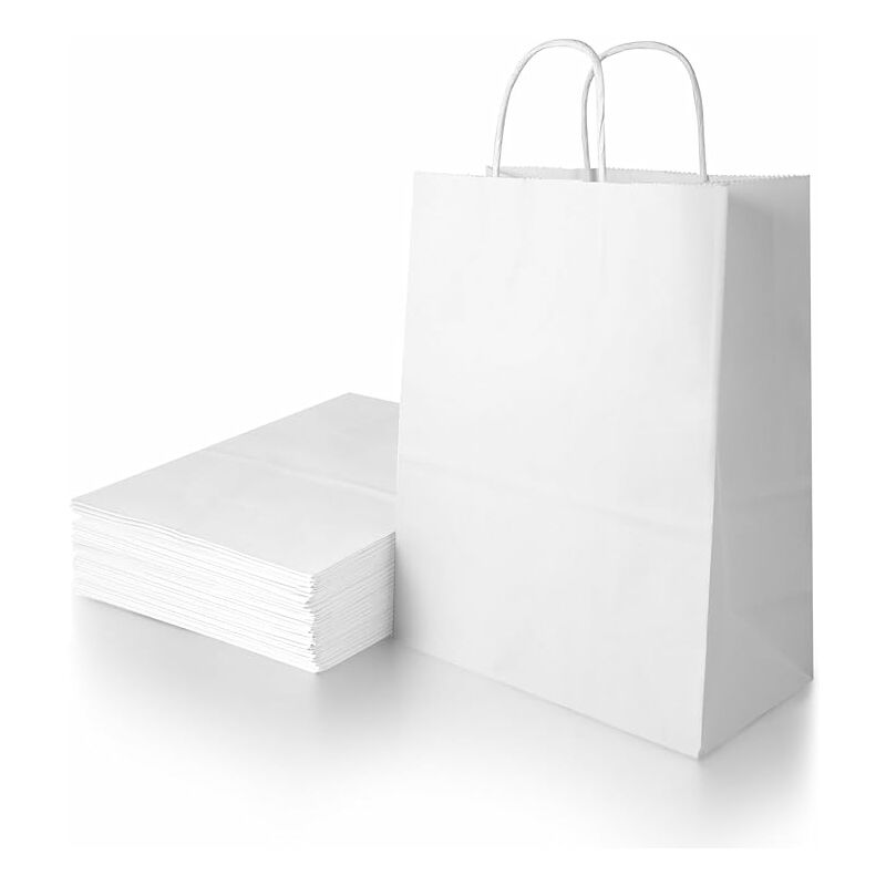 10 Sacs Cadeaux Papier Grand Sac en Papier Kraft avec Large Poignée Sac à  Provisions Recyclé Réutilisable pochette d'emballage Mariage Anniversaire
