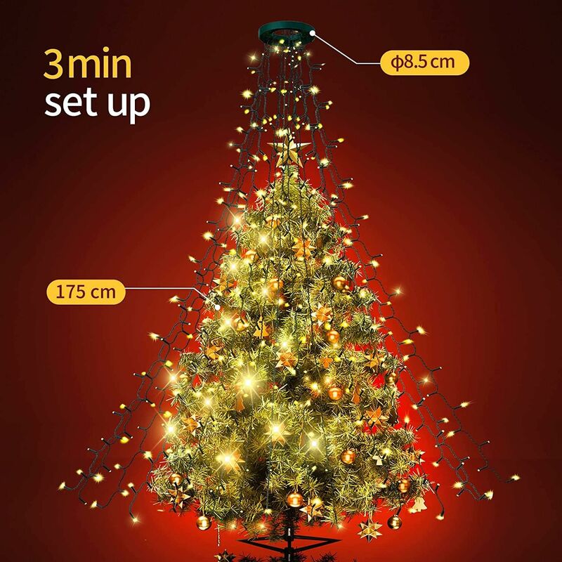 16 Brins Guirlande Lumineuse Sapin De Noel Avec 400 Led Ip55 Étanche Pour  Arbre De Noël De 2 à 2,4 m, Avec 8 Modes Pour Décoration Intérieure  Extérieure : : Luminaires et Éclairage