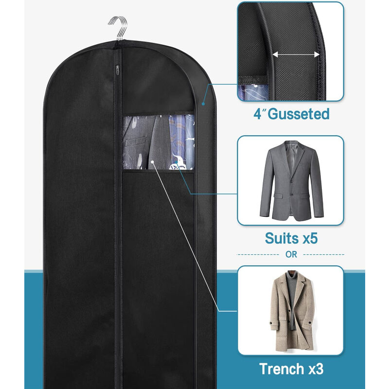 1pc Sac De Rangement De Vêtements Anti-poussière Lavable Avec Poignées  Robustes, Housse Portable Durable Pour Costume, Robe, Manteau, Chemise, Sac  De Protection De Vêtement Pour L'organisation De Vêtements De Voyage,  Maison, Dortoir 