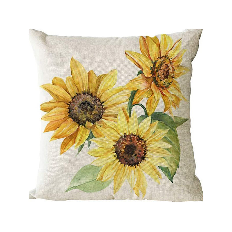 Coussin d'Assise Jaune Tournesol, Coussin Rond en Lin