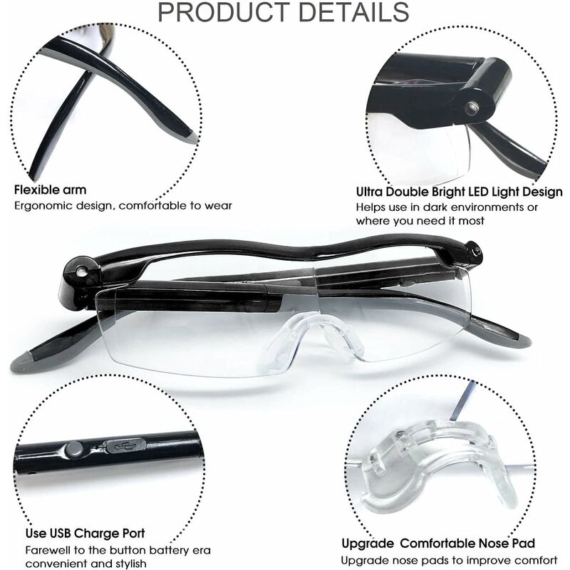 Lunettes Led Light Up Glasses Led Visière Lunettes, Lunettes lumineuses