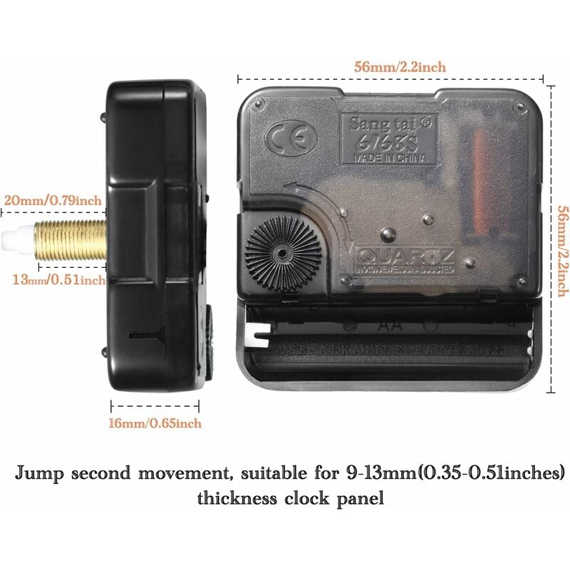 2 Pièces Mécanisme d'Horloge Mécanisme de Mouvement d'Horloge Mecanisme  Horloge Pile Silencieux Horloge Murale