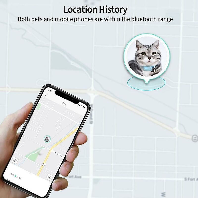 Xizioo Collier de chien étanche GPS Tracker Bluetooth Locator Collier  anti-perte de chien et de chat, Pet Locator Chat et chiot Dispositif  anti-perte