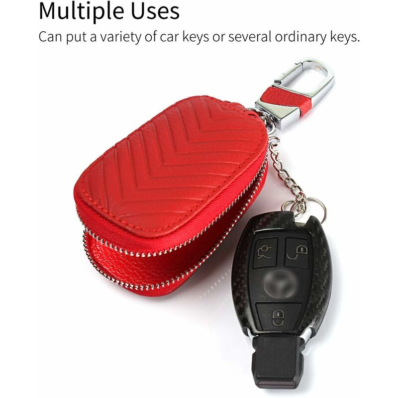 Clé de voiture en cuir de cas porte-clés de voiture Voiture porte-clé Key  Fob clé pour la voiture de cas porte-clés avec crochet en métal porte-clé  protecteur pour télécommande - Chine Principaux