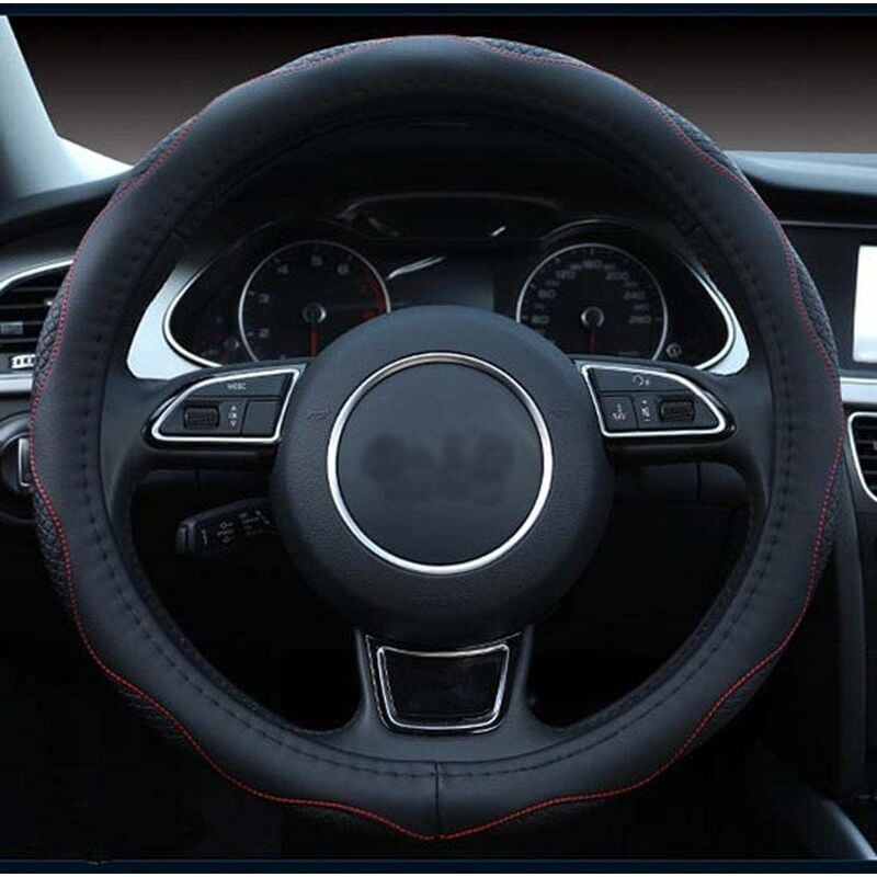Enjoliveur de volant de voiture - Accessoires d'intérieur pour Fiat 500  2010 2011 2012 2013 2014 2015 - Garniture de volant de voiture (fibre de