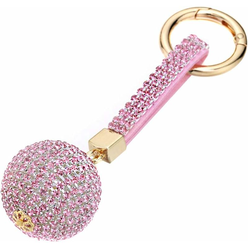 Porte-clés de voiture en cristal pour femme, porte-clés en cuir véritable  avec strass Bling et 2 porte-clés pour porte-clés de voiture